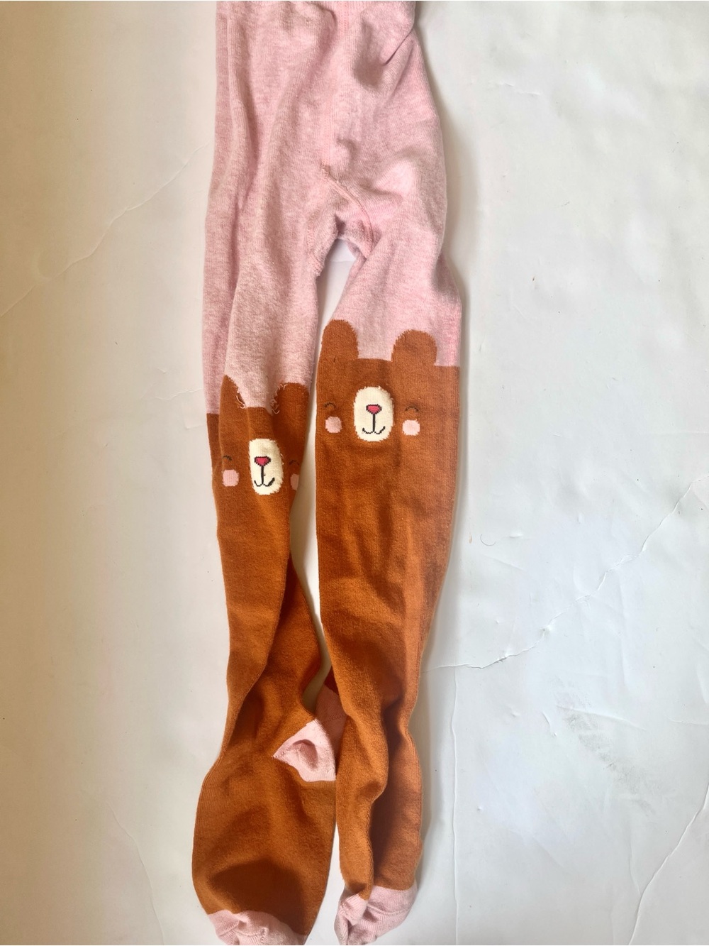 NEXT size 4-5 Kids Pink and Brown Bear Tights